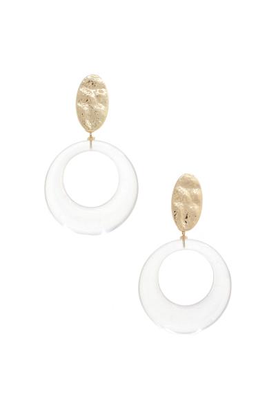 Metal Oval Circle Dangle Earring