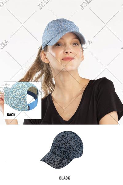 REFLECTIVE GEOMETRIC PRINTED ATHLEISURE PONY CAP