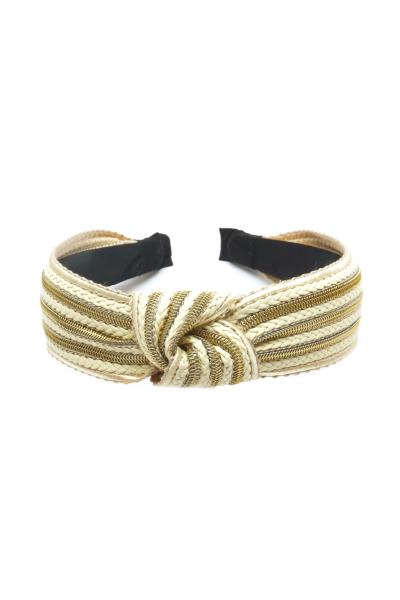 STRAW METAL MIX MID KNOT HEADBAND