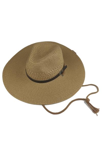 FASHION STRAW STRAP PANAMA SUNHAT