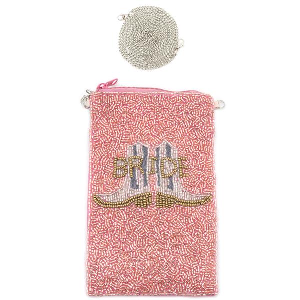 Seed Bead Bride Boots Mini Crossbody Bag