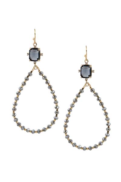 Glass Bead Teardrop Dangle Earring