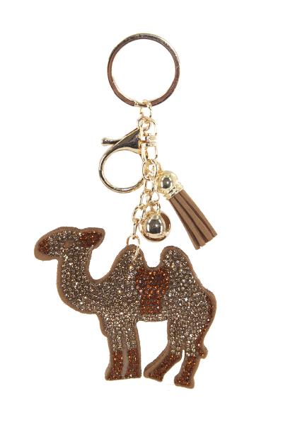 RHINESTONE CAMEL KEY CHAIN WITH TASSEL