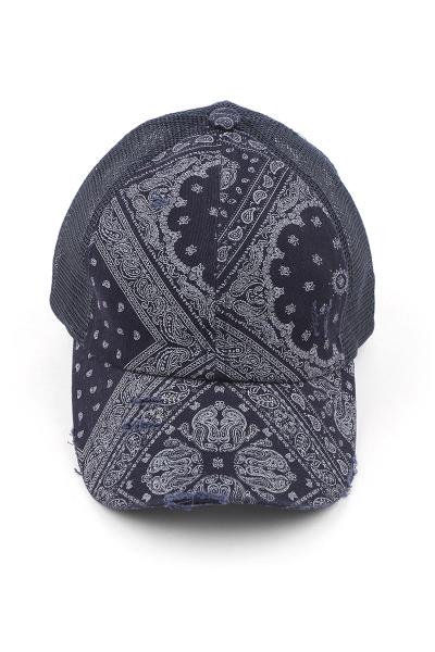 CC PAISLEY HALF MESH ELASTIC BACK BAND FASHION CAPS