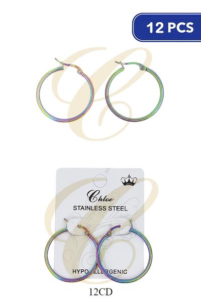 Rainbow Hoop Earring (12 Units)