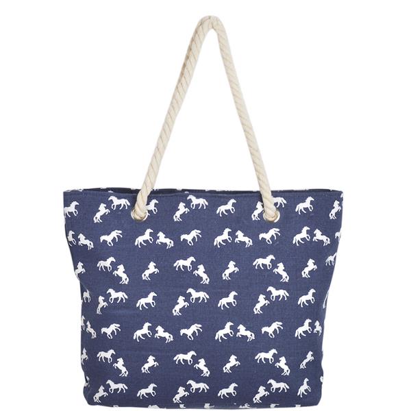 HORSE PRINT CANVAS TOTE BAG