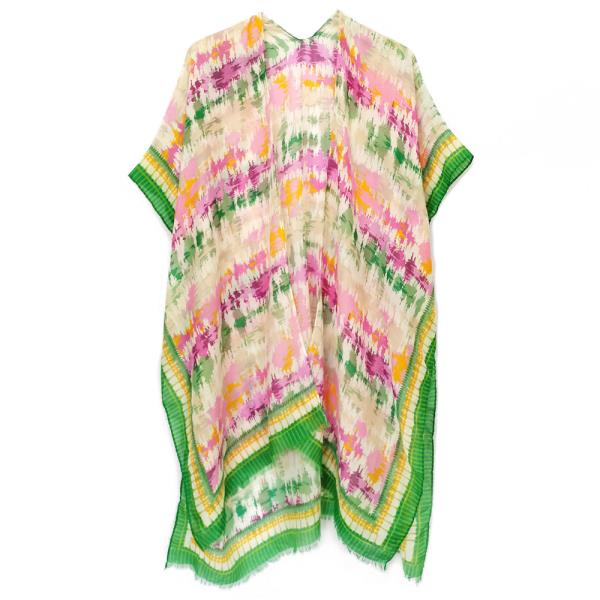 BORDER TIE DYE PRINT KIMONO