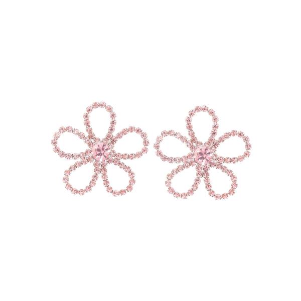 Rhinestone 30mm Flower Outline Stud Earring