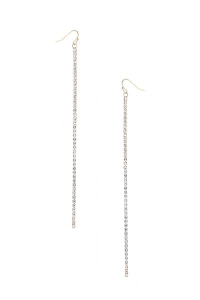 Rhinestone Long 1 Line Earring