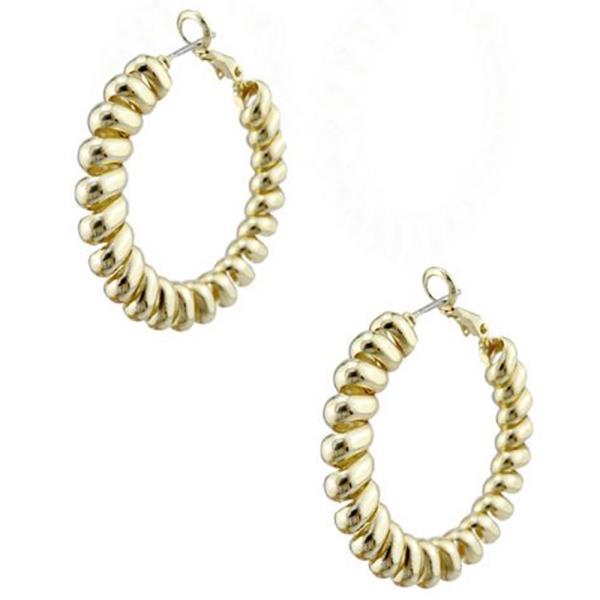 METAL COIL HOOP EARRING