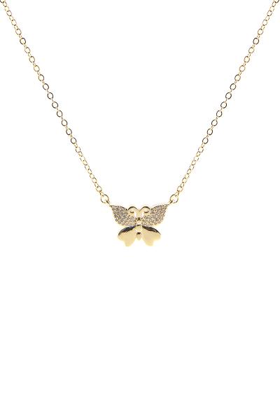 CZ HALF SET BUTTERFLY NECKLACE