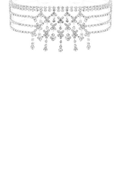 Rhinestone Dangle Center Choker