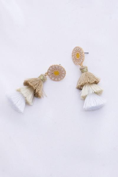 Colorful Triple Tassel Dangle Earring