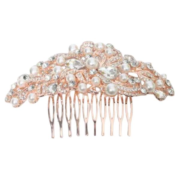 RHINESTONE PEARL BRIDAL COMB