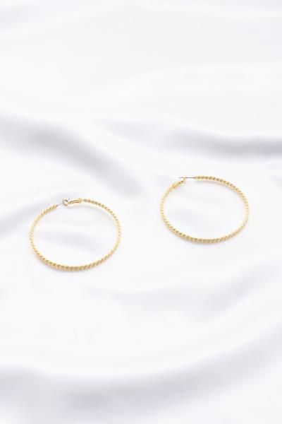 SODAJO TWISTED METAL HOOP EARRING
