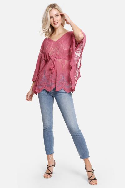 CLOVER SHAPE PATTERN LACE COVER UPW/TIE-KNOT