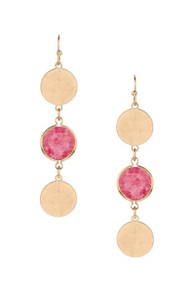 Metal Round Mix Color Drop Earring