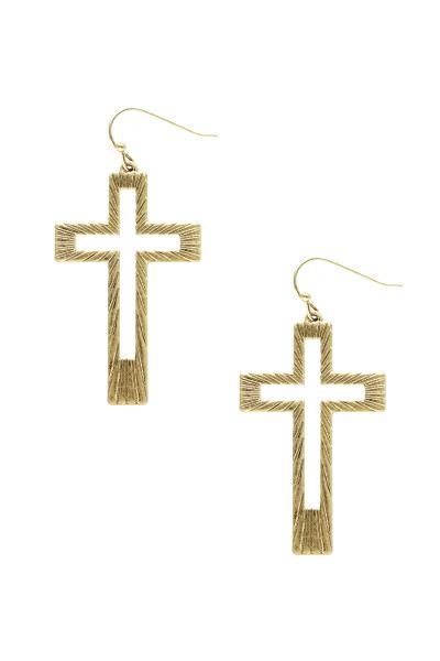 Metal Cross Dangle Earring