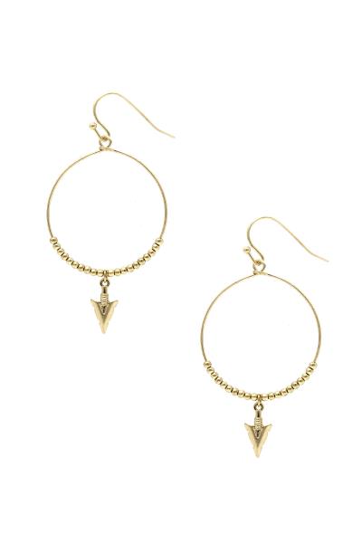 Metal Round Arrow Dangle Earring