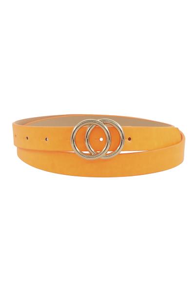 DOUBLE ROUND METAL BUCKLE BELT