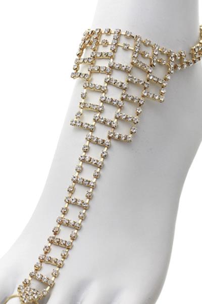 Rhinestone Ladder Slave Anklet