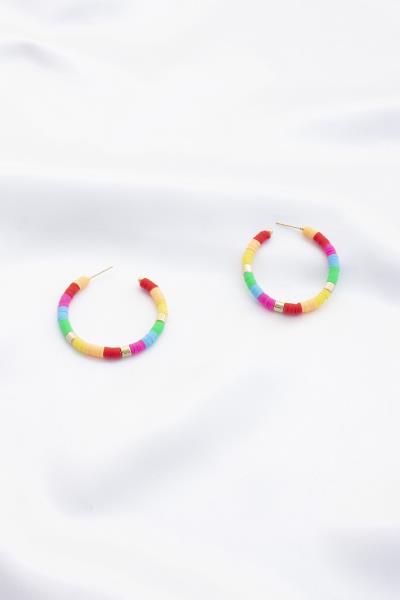 RUBBER DISC HOOP EARRING