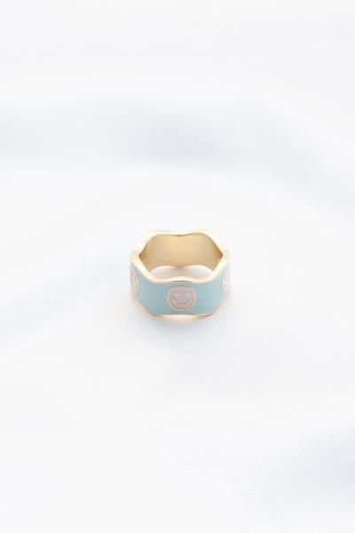 Happy Face Enamel Metal Ring