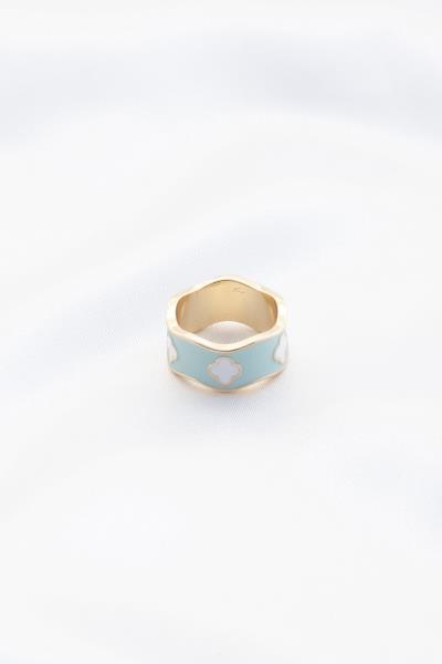 Moroccan Shape Enamel Metal Ring