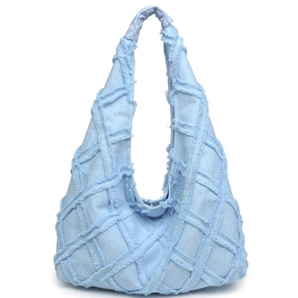 All Over Quilted Fringe Barbuda Hobo Bag