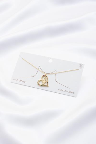 Religious Heart Pendant Necklace