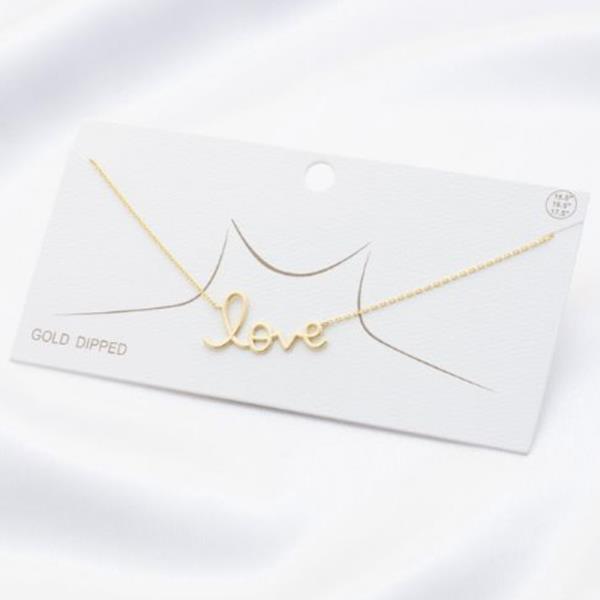 CURSIVE LOVE PENDANT NECKLACE