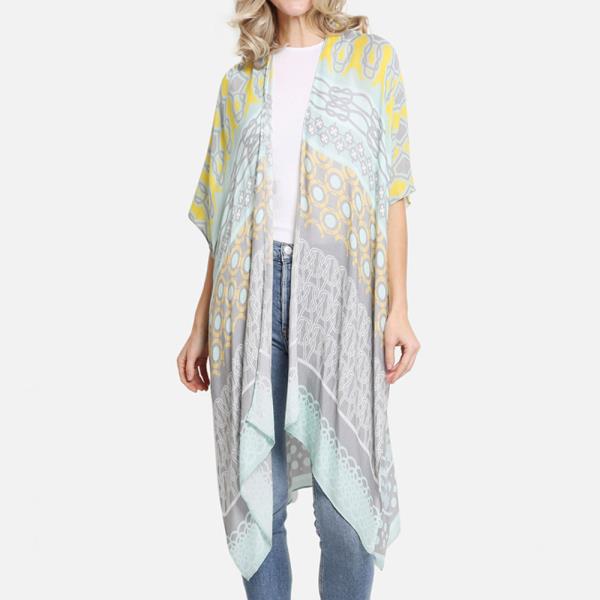 GEOMETRIC PRINT COVER UP KIMONO