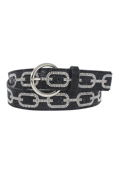 RHINESTONE CHAIN PATTERN BELT