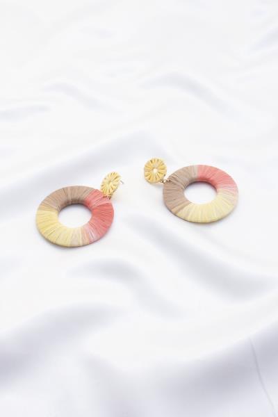 Color Dye Paper Round Dangle Earring