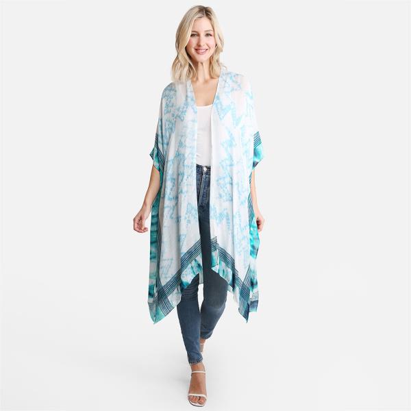 TIE-DYE ZIGZAG PRINT COVER UP
