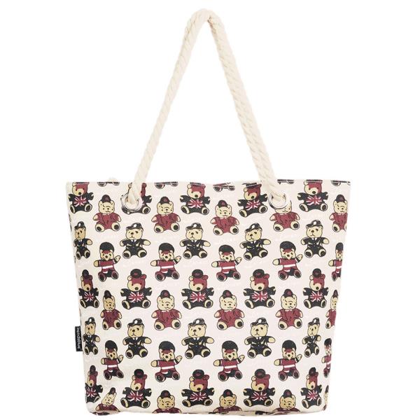 CUTE MULTI BEAR PRINT CANVAS TOTE BAG