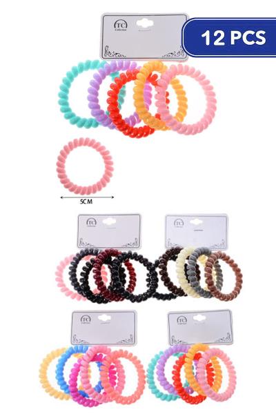 Spiral Hair Tie 5 PC Set (12 Units)