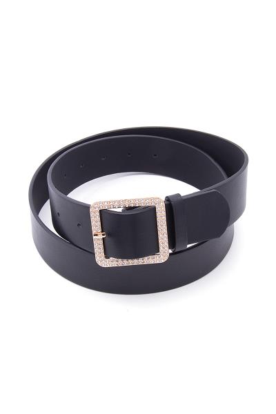FASHION RHINESTONE SQUARE BUCKLE BELT