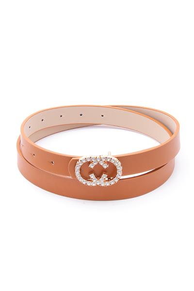 CRYSTAL RHINESTONE ROUND SMOOTH BELT