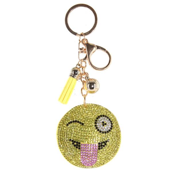 RHINESTONE EMOJI KEY CHAIN