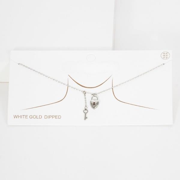 HEART LOCK KEY CHARM NECKLACE