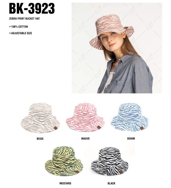 CC ZEBRA PRINT BUCKET HAT
