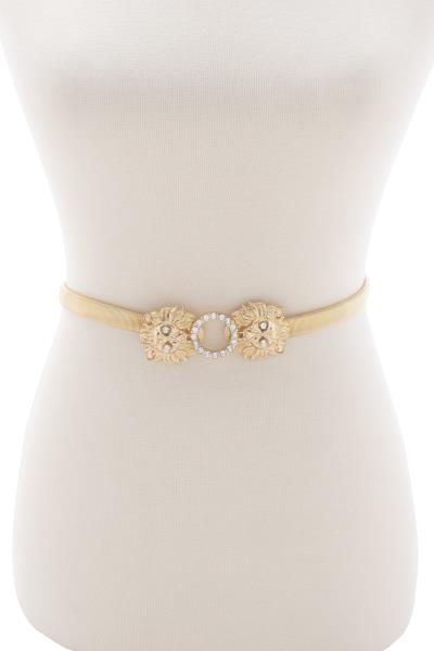DOUBLE LION HEAD METAL BELT