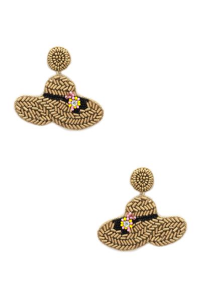Seed Bead Sun Hat Dangle Earring