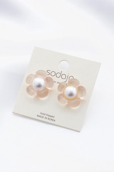 SODAJO Clear Flower Post Earring