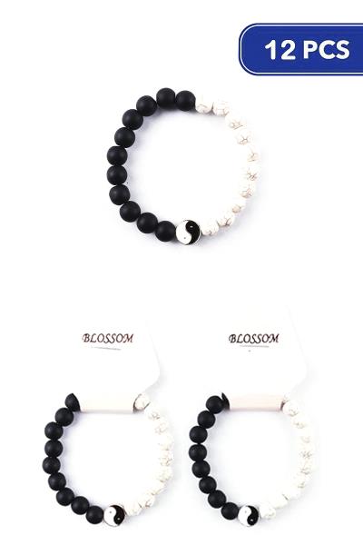 Yin and Yang Stone Bracelet (12 Units)