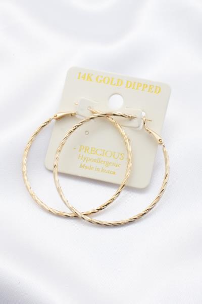 TWISTED 14K GOLD DIPPED HOOP EARRING