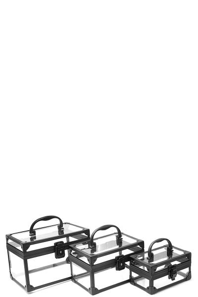 3IN1 CLEAR COSMETIC BEAUTY CASE SET