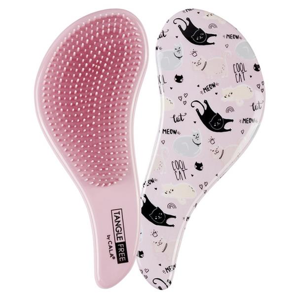 TANGLE FREE HAIR BRUSH - MULTI MEOW PINK