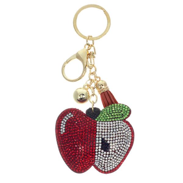GOLD HALF CUT APPLE KEYCHAIN
